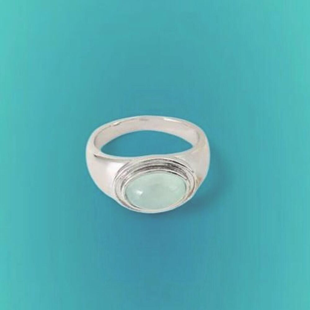women’s teal and silver ring